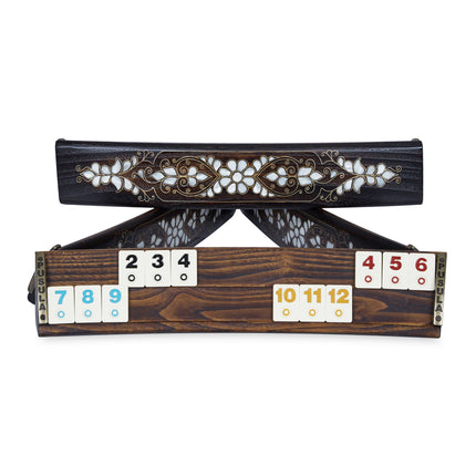 Lüks Oval Ahşap Okey Oyunu – El Yapımı Kula Okey Oyun Seti – Hediyelik Oyun Takımı